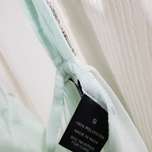 Buckle Beaded sheer light green top ON SALE 11pm - Picture 3 of 4